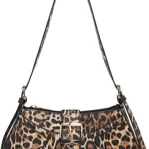 Women's Leopard Print Faux Leather Shoulder Bag Zipper Tote Casual Travel